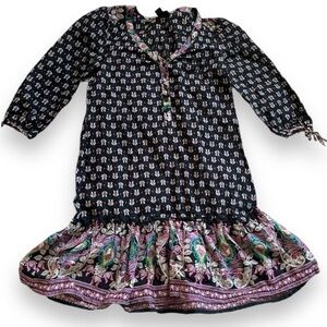 100% cotton ulla hunter bell style dress Indian gauze vintage inspired sz S 6